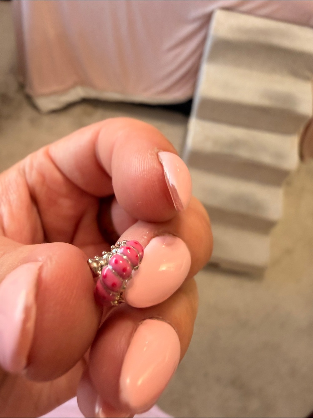 Pandora Pink Enamel Caterpillar Charm NEVER WORN - Picture 3 of 4